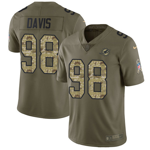 Nike Miami Dolphins #98 Raekwon Davis Olive Camo Youth Stitched NFL Limited 2017 Salute To Service Jersey->youth nfl jersey->Youth Jersey